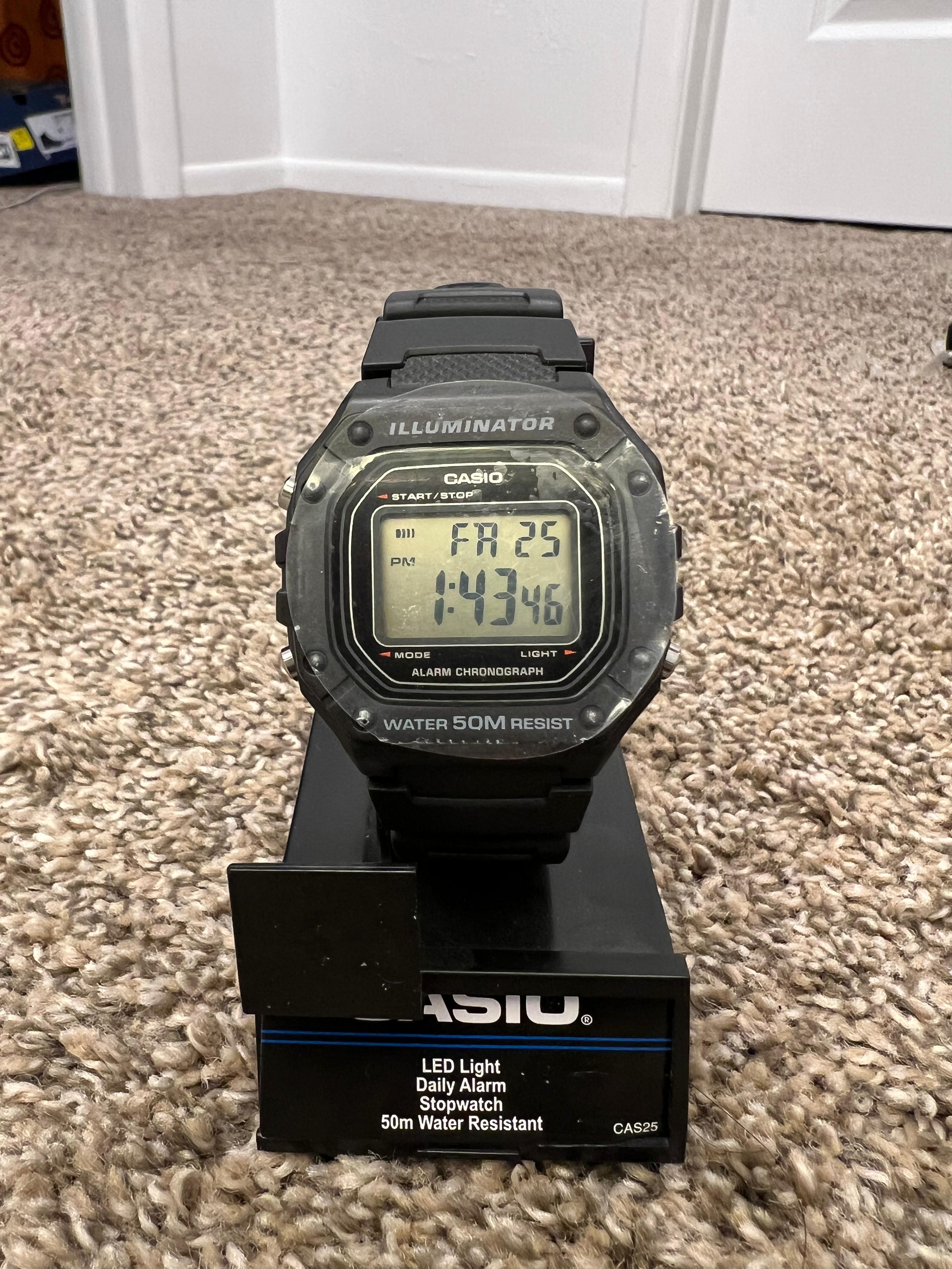 Casio Illuminator Digital Watch In Black